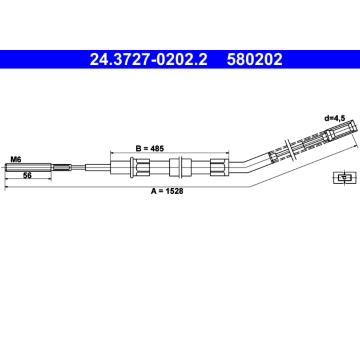 Tažné lanko, parkovací brzda ATE 24.3727-0202.2