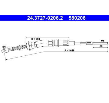 Tažné lanko, parkovací brzda ATE 24.3727-0206.2