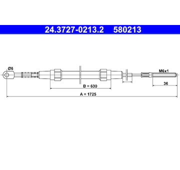 Tažné lanko, parkovací brzda ATE 24.3727-0213.2