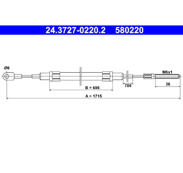 Tažné lanko, parkovací brzda ATE 24.3727-0220.2