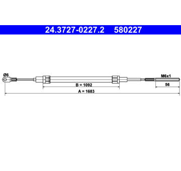 Tažné lanko, parkovací brzda ATE 24.3727-0227.2