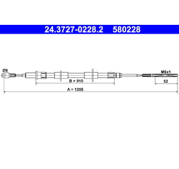Tažné lanko, parkovací brzda ATE 24.3727-0228.2