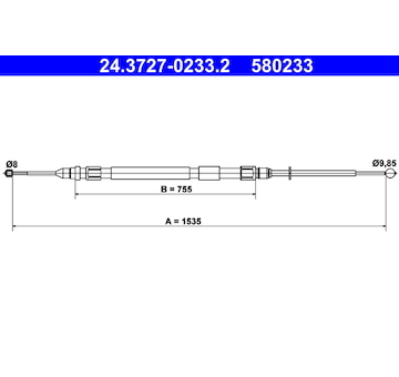 Tažné lanko, parkovací brzda ATE 24.3727-0233.2