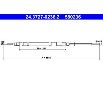 Tažné lanko, parkovací brzda ATE 24.3727-0236.2