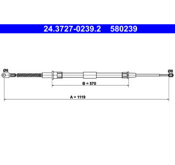 Tažné lanko, parkovací brzda ATE 24.3727-0239.2