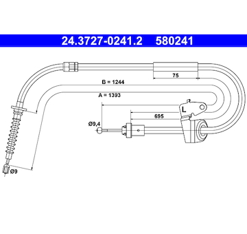 Tažné lanko, parkovací brzda ATE 24.3727-0241.2