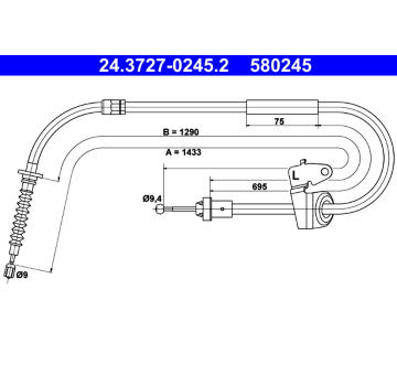 Tažné lanko, parkovací brzda ATE 24.3727-0245.2