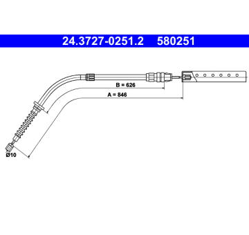 Tažné lanko, parkovací brzda ATE 24.3727-0251.2