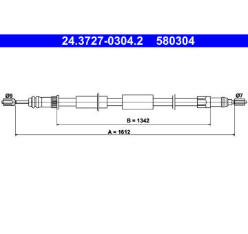 Tažné lanko, parkovací brzda ATE 24.3727-0304.2