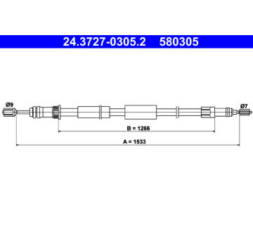 Tažné lanko, parkovací brzda ATE 24.3727-0305.2