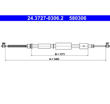 Tažné lanko, parkovací brzda ATE 24.3727-0306.2