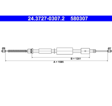 Tažné lanko, parkovací brzda ATE 24.3727-0307.2