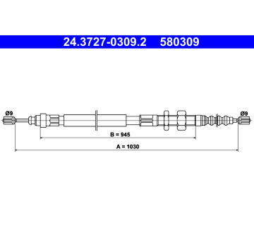 Tažné lanko, parkovací brzda ATE 24.3727-0309.2
