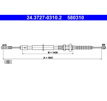 Tažné lanko, parkovací brzda ATE 24.3727-0310.2