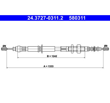 Tažné lanko, parkovací brzda ATE 24.3727-0311.2