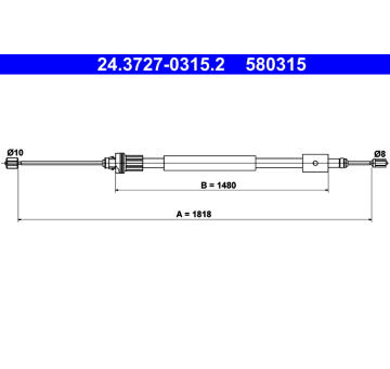 Tažné lanko, parkovací brzda ATE 24.3727-0315.2