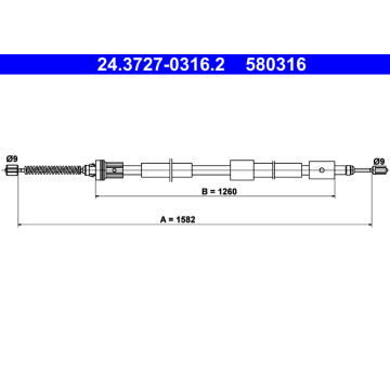 Tažné lanko, parkovací brzda ATE 24.3727-0316.2