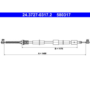 Tažné lanko, parkovací brzda ATE 24.3727-0317.2