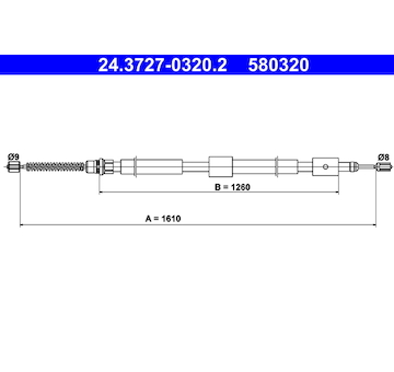 Tažné lanko, parkovací brzda ATE 24.3727-0320.2