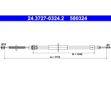 Tažné lanko, parkovací brzda ATE 24.3727-0324.2