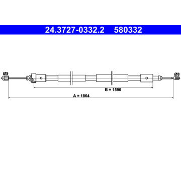 Tažné lanko, parkovací brzda ATE 24.3727-0332.2