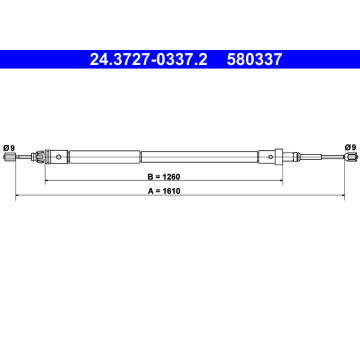 Tažné lanko, parkovací brzda ATE 24.3727-0337.2