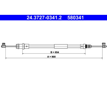 Tažné lanko, parkovací brzda ATE 24.3727-0341.2