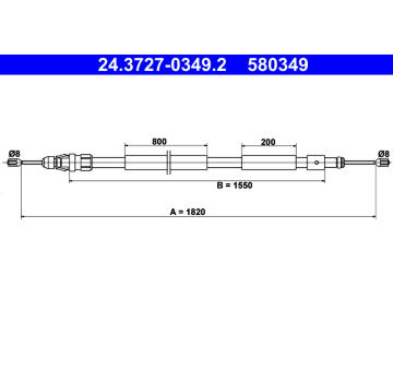 Tažné lanko, parkovací brzda ATE 24.3727-0349.2