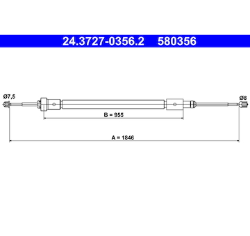 Tažné lanko, parkovací brzda ATE 24.3727-0356.2