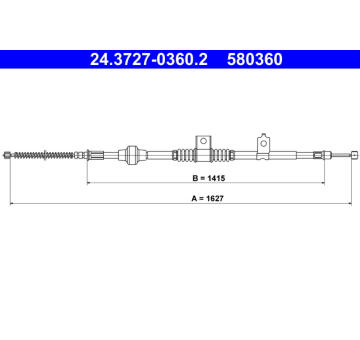 Tažné lanko, parkovací brzda ATE 24.3727-0360.2