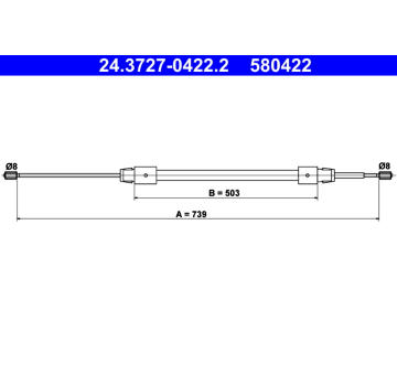 Tažné lanko, parkovací brzda ATE 24.3727-0422.2