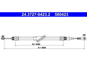 Tažné lanko, parkovací brzda ATE 24.3727-0423.2