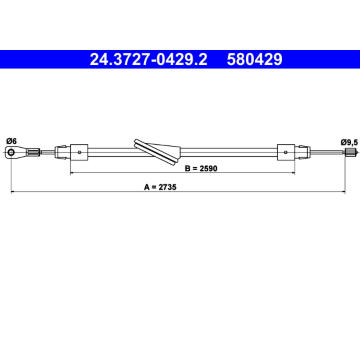 Tažné lanko, parkovací brzda ATE 24.3727-0429.2