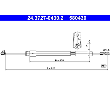 Tažné lanko, parkovací brzda ATE 24.3727-0430.2