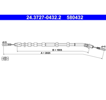 Tažné lanko, parkovací brzda ATE 24.3727-0432.2