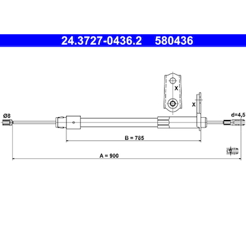 Tažné lanko, parkovací brzda ATE 24.3727-0436.2