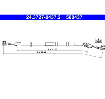 Tažné lanko, parkovací brzda ATE 24.3727-0437.2