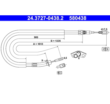 Tazne lanko, parkovaci brzda ATE 24.3727-0438.2