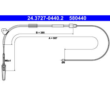 Tažné lanko, parkovací brzda ATE 24.3727-0440.2