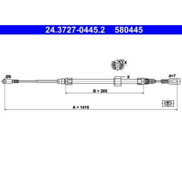 Tažné lanko, parkovací brzda ATE 24.3727-0445.2