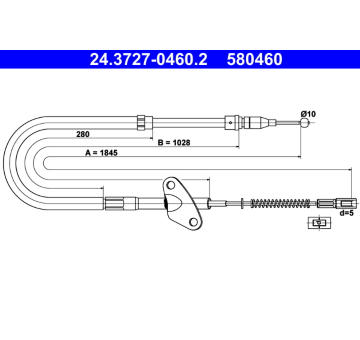 Tažné lanko, parkovací brzda ATE 24.3727-0460.2