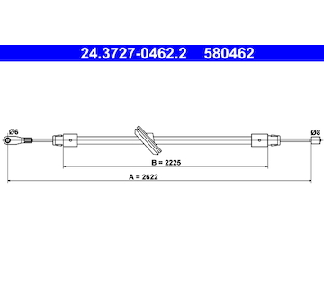 Tažné lanko, parkovací brzda ATE 24.3727-0462.2