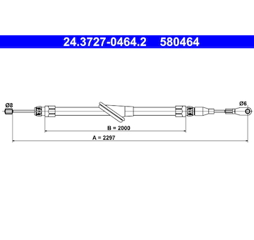 Tažné lanko, parkovací brzda ATE 24.3727-0464.2