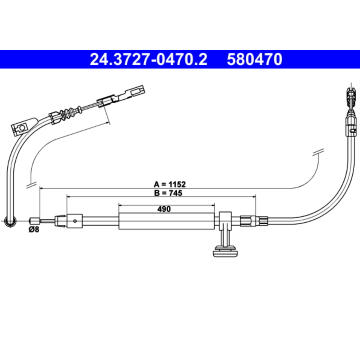 Tažné lanko, parkovací brzda ATE 24.3727-0470.2