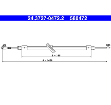 Tažné lanko, parkovací brzda ATE 24.3727-0472.2