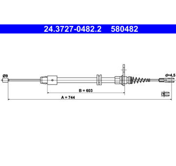 Tažné lanko, parkovací brzda ATE 24.3727-0482.2