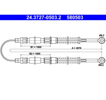 Tažné lanko, parkovací brzda ATE 24.3727-0503.2
