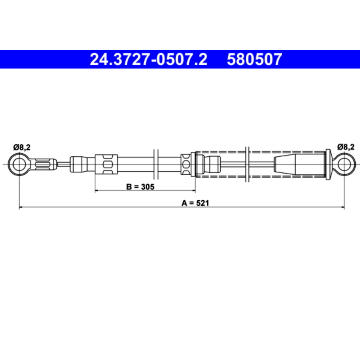 Tažné lanko, parkovací brzda ATE 24.3727-0507.2