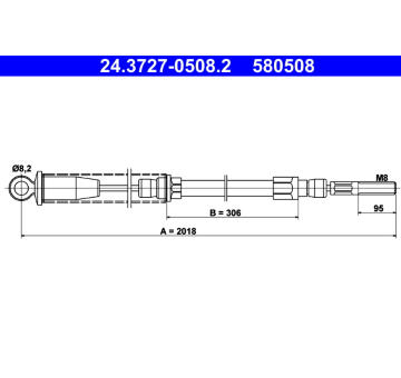 Tažné lanko, parkovací brzda ATE 24.3727-0508.2
