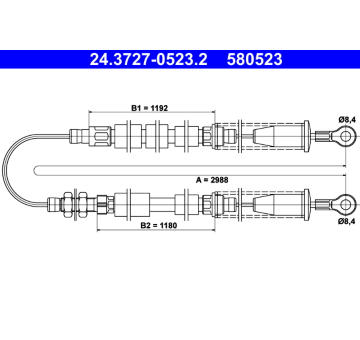 Tažné lanko, parkovací brzda ATE 24.3727-0523.2